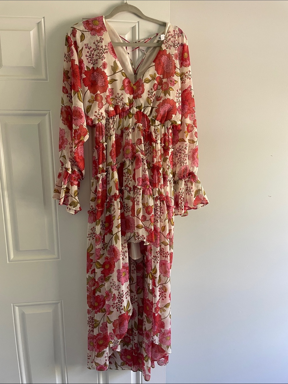 Steve Madden Pink and Cream Floral Maxi Dress
